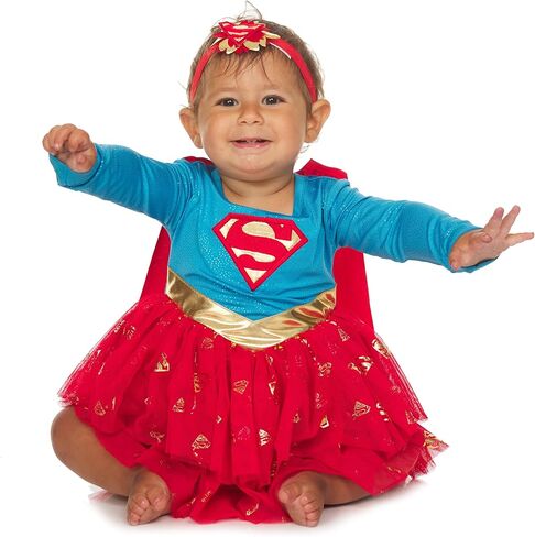 DC Comics Baby Girls Superhero Tutu Dress - Baby Girl Outfit with Removable Cape and Matching Headband in Saudi Arabia