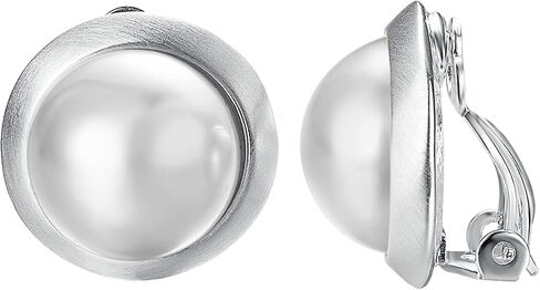 Yoursfs Clip On Earrings For Women Faux Ivory Pearl Earring Round 18K Gold Plated Non Pierced Earrings in Kuwait