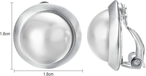 Yoursfs Clip On Earrings For Women Faux Ivory Pearl Earring Round 18K Gold Plated Non Pierced Earrings in Kuwait