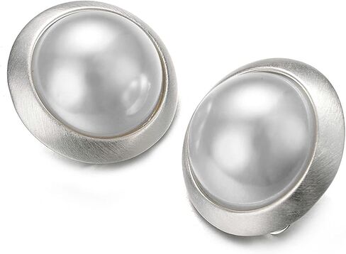 Yoursfs Clip On Earrings For Women Faux Ivory Pearl Earring Round 18K Gold Plated Non Pierced Earrings in Kuwait