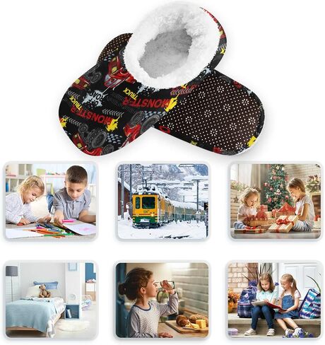 Ceiurey Kids Boys Girls Slippers Soft Memory Foam Indoor Toddler House Slipper Non Slip Spa Travel Household Shoes for Winter Home Bedroom Christmas Halloween Cow Car Duck Leopard.. in Saudi Arabia