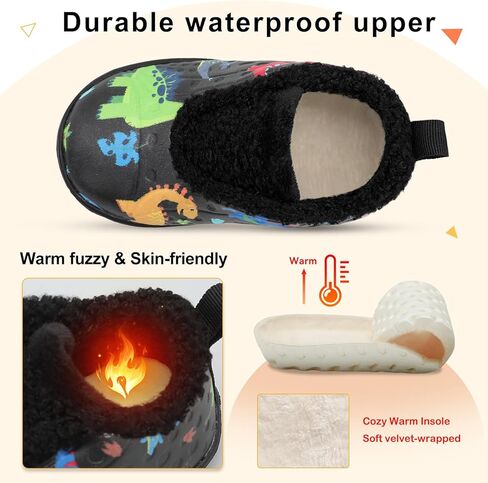 BARERUN Toddler Slippers Boys Girls Warm Skin-friendly House Slippers Soft-Lightweight Around House Shoes for Kids Indoor/Outdoor in Kuwait