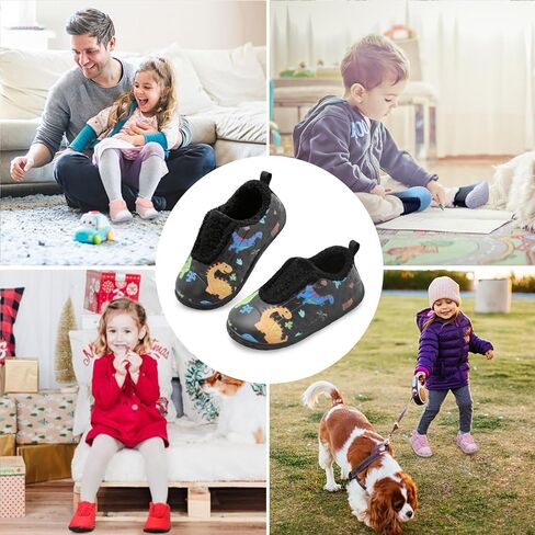 BARERUN Toddler Slippers Boys Girls Warm Skin-friendly House Slippers Soft-Lightweight Around House Shoes for Kids Indoor/Outdoor in Kuwait