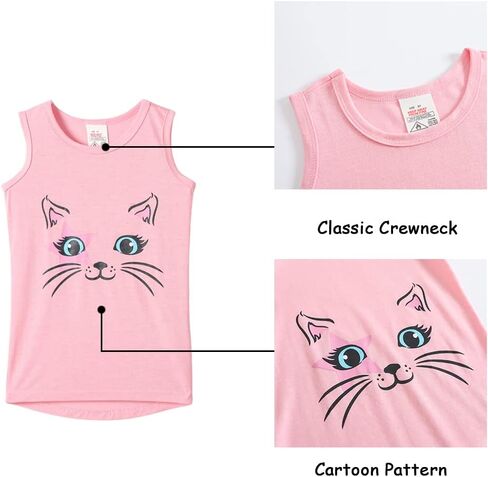 MyFav Big Kids Girls Sleeveless Sleepwear Hearts Shape Striped Pajama Nightgown in Saudi Arabia