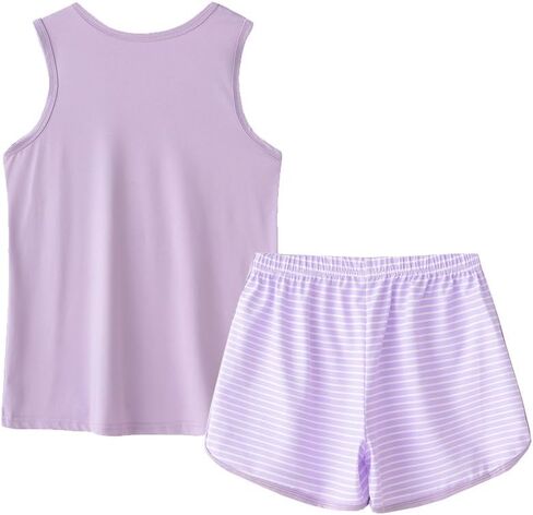 MyFav Big Kids Girls Sleeveless Sleepwear Hearts Shape Striped Pajama Nightgown in Saudi Arabia