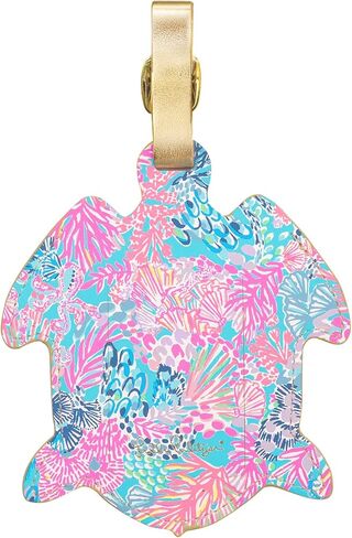 علامة الأمتعة على شكل سلحفاة من ليلي بوليتزر مع حزام آمن، جلد نباتي متين، معرف حقيبة ملون للسفر، روعة في الرمال، مقاس صغير in Kuwait