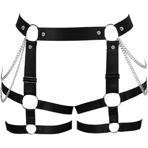 Women's Body Harness Fashion Leg Garter Belt Plus Size Hip Belt Cutout Thigh Punk Gothic Carnival Christmas Wife Gift