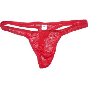 1 ONEFIT Men's Lace Thong T Panties Ice Silk Low Waisted Lace Jacquard Underwear