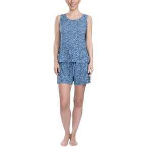 Cool Girl Women's Plus Size Keep It Basic Cooling Printed Sleep Tank Top with Ruffle Hem