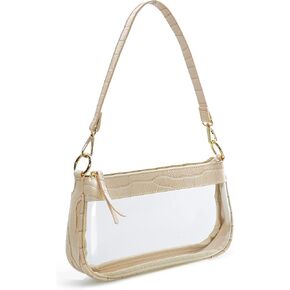 Clear Shoulder Handbag PVC Classic 90s Purse Women Vegan Leather Crocodile Crossbody Bag