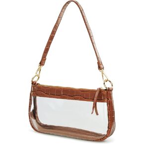 Clear Shoulder Handbag PVC Classic 90s Purse Women Vegan Leather Crocodile Crossbody Bag