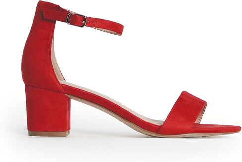 J. Adams Daisy Heeled Sandals - Ankle Strap Low Block, Open Toe Dress Pumps, Chunky Heels - Dressy Shoes for Women - Bridal, Wedding, Summer Sandals in Saudi Arabia