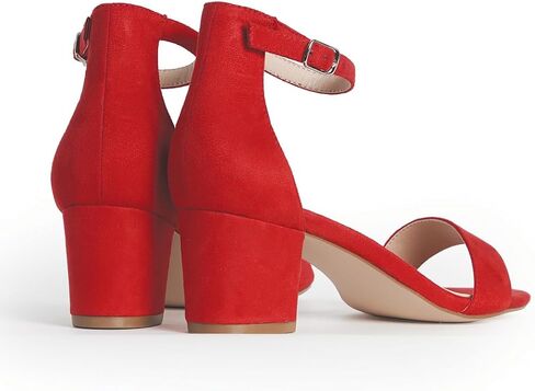 J. Adams Daisy Heeled Sandals - Ankle Strap Low Block, Open Toe Dress Pumps, Chunky Heels - Dressy Shoes for Women - Bridal, Wedding, Summer Sandals in Saudi Arabia