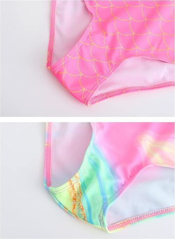 Mecamelon Girls 2 Pack One Piece Bathing Suit Unicorn Mermaid Printed Beach Swimwear in Kuwait