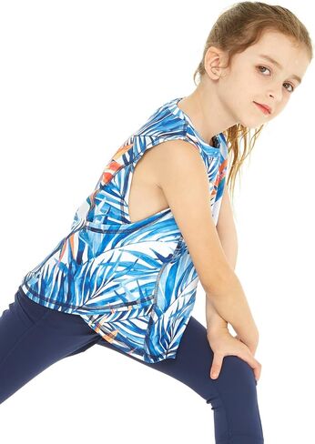 Girl's Hawaiian Athletic Sportswear Tank Top in Floral Patterns in Kuwait