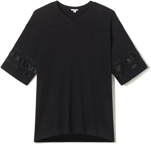 PJ Harlow Women's Riley-Rib Knit Baseball Tee with Satin Trim in Kuwait