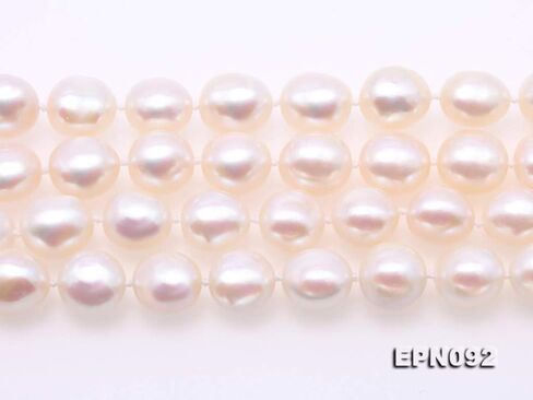 عقد JYX Pearl طويل مزين بتنورة من قماش باروك الأبيض الطبيعي 9-10 مم مزين باللؤلؤ الطبيعي 18-60 بوصة in Saudi Arabia