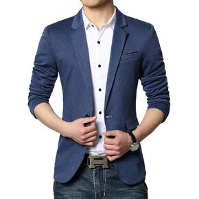 DAVID.ANN Men's Fit Casual One Button Blazer Jacket