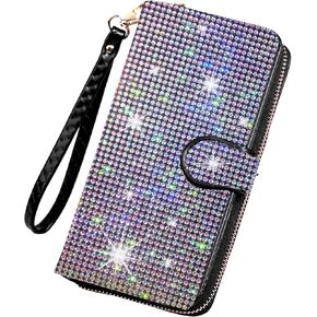 Bling Rhinestone Womens Wallet Wristlet Clutch Large Capacity