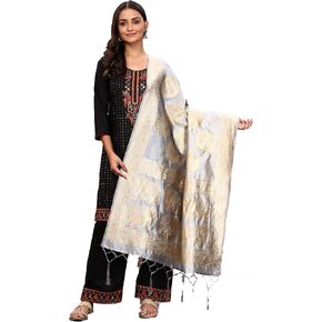 Fabcartz Woman's Woven Banarasi silk Dupatta Scarf Shawl Wrap in Saudi Arabia