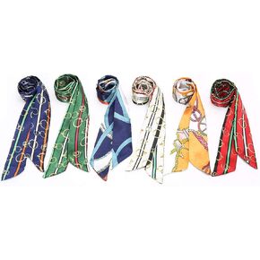 Obosoyo 6pcs Fashion Bag Handbag Handle Ribbon Scarf Neckerchief Scarf Package Band Hair Head Decoration