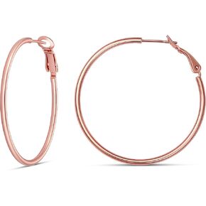 Amazon Collection Sterling Silver or Gold plated Lightweight Paddle Back Hoop Earrings in Saudi Arabia