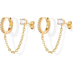 Kenivira Pearl Hoop Earrings for Women | 18K Gold Huggie Earrings | Lightweight Chunky Hoops for Girls in Saudi Arabia
