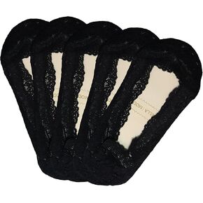 Bella Moda Women's Lace Casual No Show Non-skid Boat Socks Set of 5 in Saudi Arabia