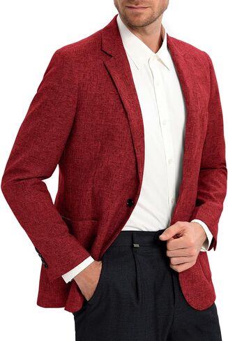 Men's Sport Coats & Blazers Linen Suit Jacket Casual Blazer for Men One Button in Kuwait