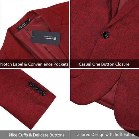 Men's Sport Coats & Blazers Linen Suit Jacket Casual Blazer for Men One Button in Kuwait