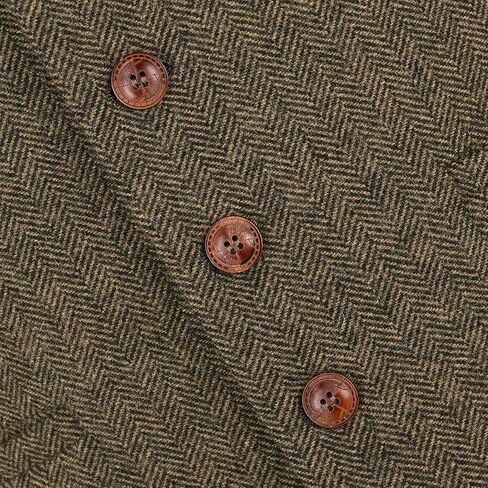 VOBOOM Men's Slim Fit Herringbone Tweed Suits Vest Premium Wool Blend Waistcoat in Saudi Arabia