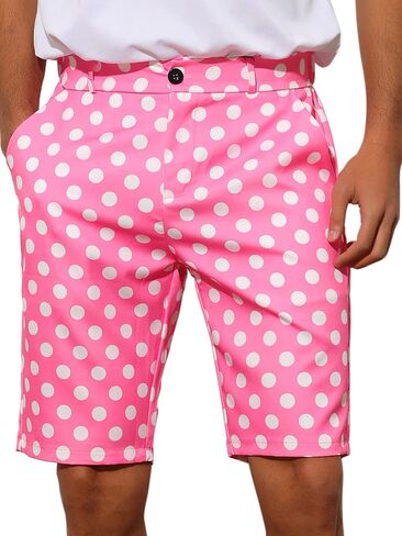 شورت Lars Amadeus Polka Dots للرجال شورت صيفي مسطح من الأمام من Chino Golf in Kuwait