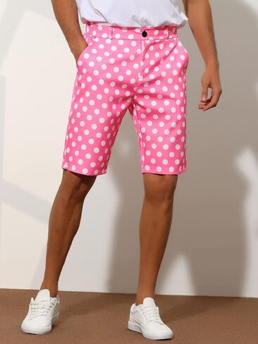 شورت Lars Amadeus Polka Dots للرجال شورت صيفي مسطح من الأمام من Chino Golf in Kuwait