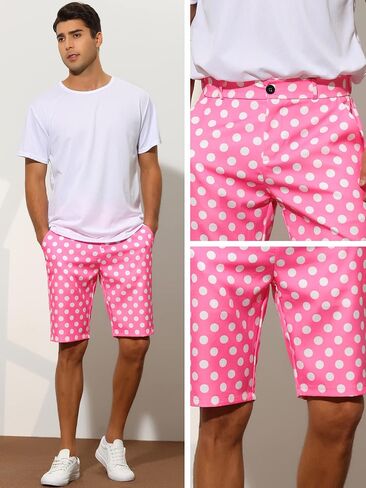 شورت Lars Amadeus Polka Dots للرجال شورت صيفي مسطح من الأمام من Chino Golf in Kuwait