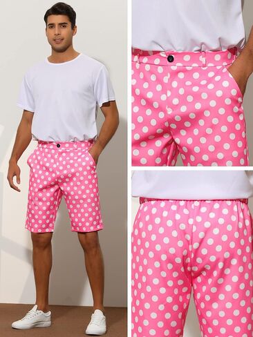 شورت Lars Amadeus Polka Dots للرجال شورت صيفي مسطح من الأمام من Chino Golf in Kuwait