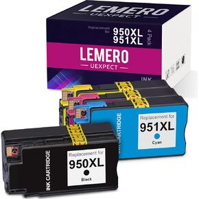 استبدال خرطوشة حبر متوافقة من LemeroUexpect لجهاز HP 950XL 951 XL 950 XL لطابعات OfficeJet Pro 8620 8600 8100 8610 8625 8615 271dw 8660 271dw طابعات 271dw (أصفر سماوي أرجواني ، 4 حزم) in Kuwait