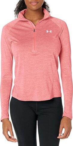 Under Armour Women's Tech Twist ½ Zip Long-Sleeve Pullover , Cerise (653)/Metallic Silver , Medium in Saudi Arabia