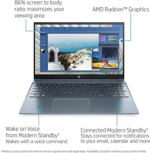 2020 HP Pavilion 15.6" FHD 1920 x 1080 Laptop AMD Ryzen 5 4500U 8GB SDRAM 512GB SSD Windows 10 Horizon Blue in Saudi Arabia