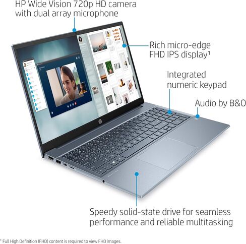 2020 HP Pavilion 15.6" FHD 1920 x 1080 Laptop AMD Ryzen 5 4500U 8GB SDRAM 512GB SSD Windows 10 Horizon Blue in Saudi Arabia