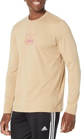 تي شيرت رجالي بأكمام طويلة ورسومات مطرزة من أديداس in Kuwait