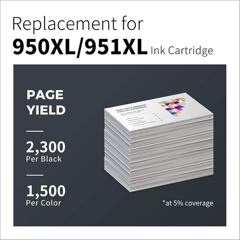 استبدال خرطوشة حبر متوافقة من LemeroUexpect لجهاز HP 950XL 951 XL 950 XL لطابعات OfficeJet Pro 8620 8600 8100 8610 8625 8615 271dw 8660 271dw طابعات 271dw (أصفر سماوي أرجواني ، 4 حزم) in Kuwait