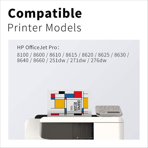 استبدال خرطوشة حبر متوافقة من LemeroUexpect لجهاز HP 950XL 951 XL 950 XL لطابعات OfficeJet Pro 8620 8600 8100 8610 8625 8615 271dw 8660 271dw طابعات 271dw (أصفر سماوي أرجواني ، 4 حزم) in Kuwait