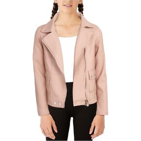 URBAN REPUBLIC Girls' Leather Jacket PU Leather Motorcycle Moto Jacket Outerwear Coat Faux Pleather