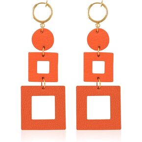 KINIVA مشبك خفيف الوزن على الأقراط للنساء الفتيات، مشبك جلدي على أقراط متدلية متدلية مع مشبك على طوق للأذنين غير المثقوبة، هدايا مجوهرات عصرية للأم in Kuwait