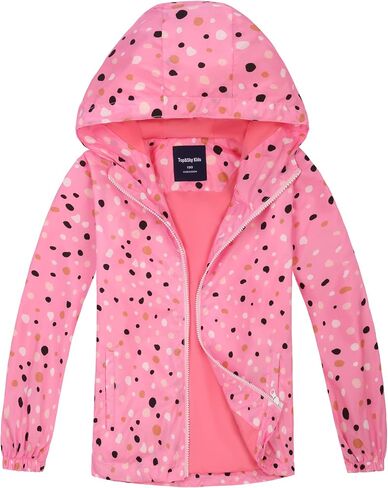 YILLEU Boys Girls Rain Jackets Hooded Waterproof Lightweight Fleece Lined Coats Windbreakers Raincoats for Kid in Saudi Arabia