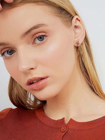 FindChic Sterling Silver Butterfly Clip-on/Stud Earrings for Women 12 Birthstone Color Options Bling Simulated Diamond Hypoallergenic Tiny Cuff Earrings, with Gift Box in Kuwait