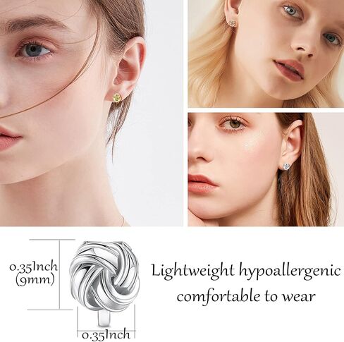 Sllaiss 925 فضة استرلينية مشبك على أقراط للنساء 14k مطلية بالذهب عقدة سلتيك أقراط غير مثقوبة in Saudi Arabia