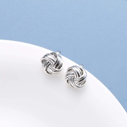 Sllaiss 925 فضة استرلينية مشبك على أقراط للنساء 14k مطلية بالذهب عقدة سلتيك أقراط غير مثقوبة in Saudi Arabia