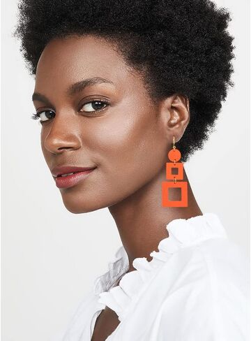 KINIVA مشبك خفيف الوزن على الأقراط للنساء الفتيات، مشبك جلدي على أقراط متدلية متدلية مع مشبك على طوق للأذنين غير المثقوبة، هدايا مجوهرات عصرية للأم in Kuwait