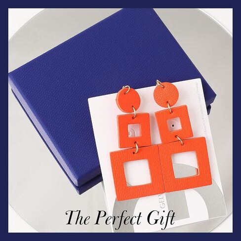 KINIVA مشبك خفيف الوزن على الأقراط للنساء الفتيات، مشبك جلدي على أقراط متدلية متدلية مع مشبك على طوق للأذنين غير المثقوبة، هدايا مجوهرات عصرية للأم in Kuwait